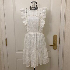 NWOT Wild Fable Women White Sleeveless Ruffle Fit N Flare Tiered Dress Size S